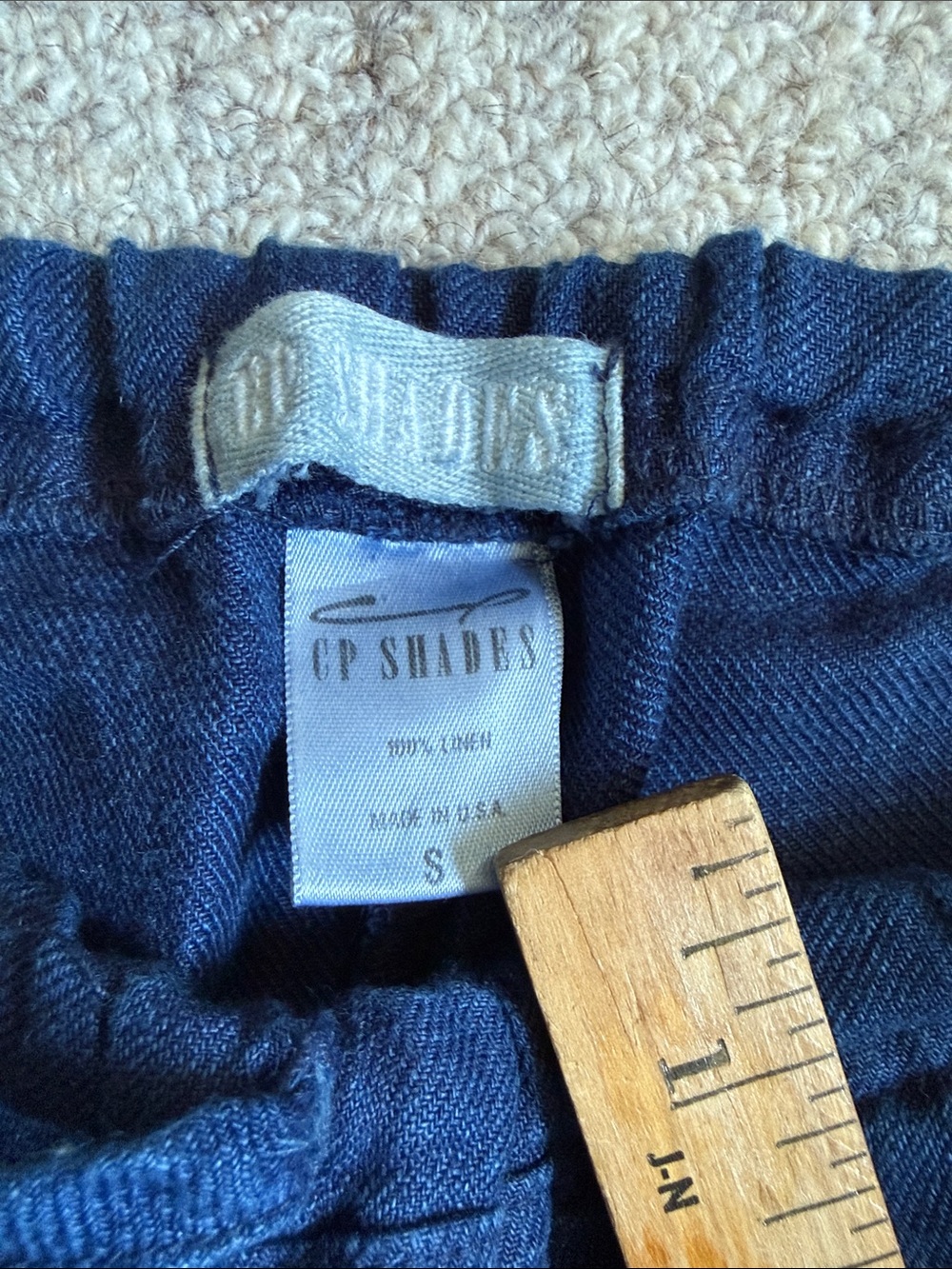 CP Shades Pants Womens Sz S Blue 100% Linen Pull On Elastic Waist Coastal Boho. - Picture 5 of 10